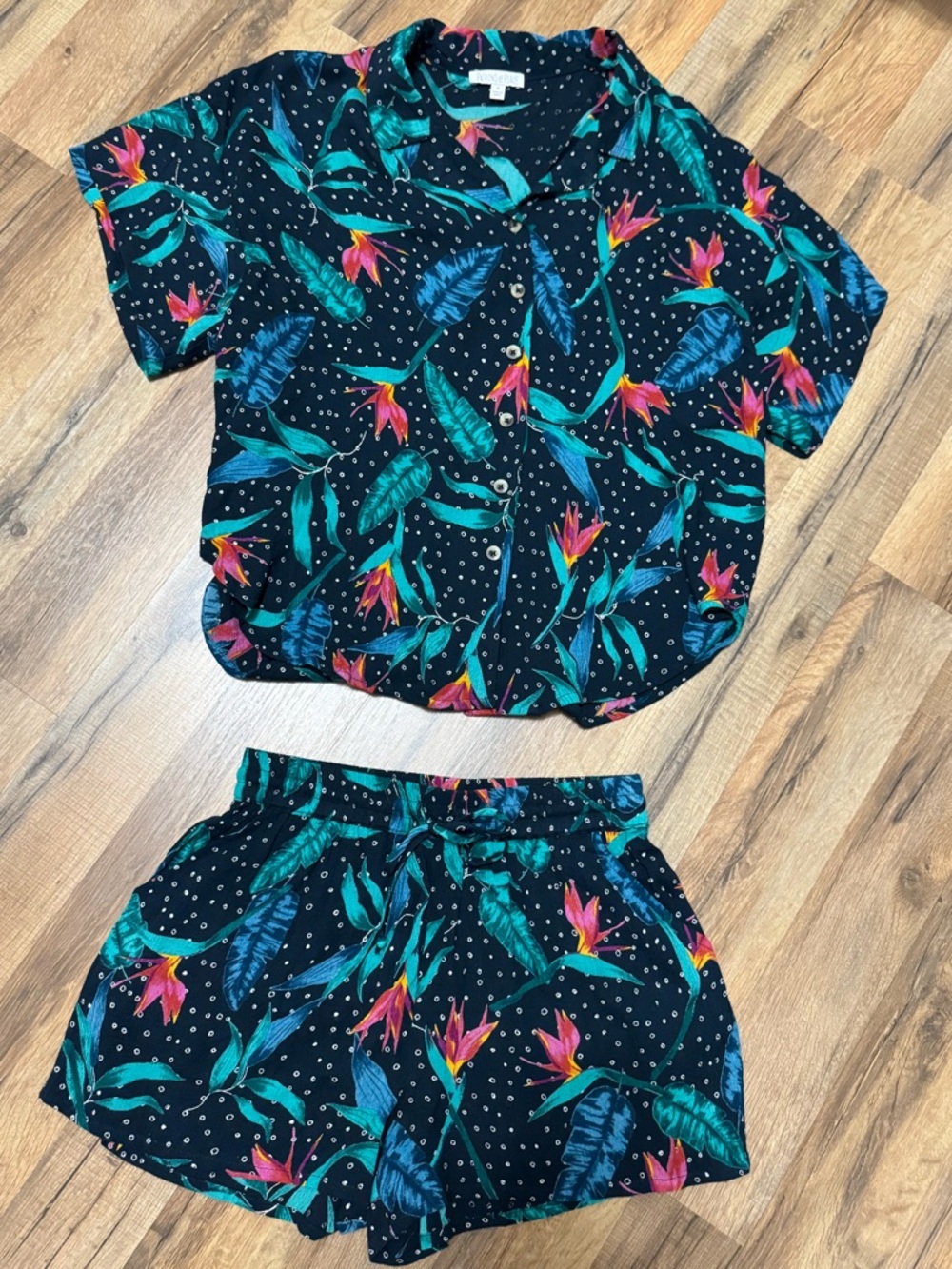 Patrons of Peace Bird of Paradise Tropical 2-Piece Set - Boho - Festival Size S